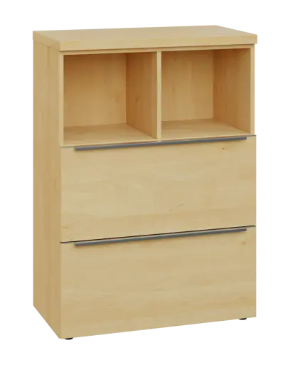 SIN 3 - 82ZN kancelářská skříň, 2-zásuvková/nika, 1120x800x400, javor horský